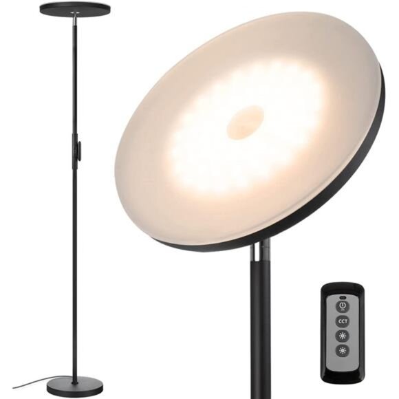 JOOFO Floor Lamp,30W/2400LM Sky LED Modern Torchiere 3 Color Temperatures Super - Picture 1 of 6